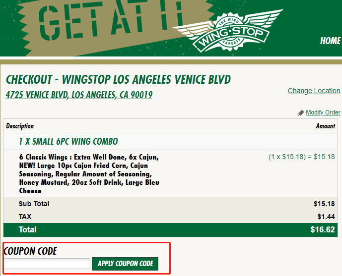 promo code for wingstop